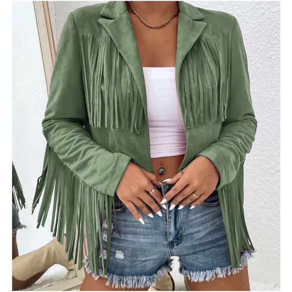 Western Open Front Fringe Boho Jacket - Picture 12 of 14